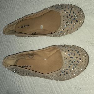 Time and tru tan jeweled flats